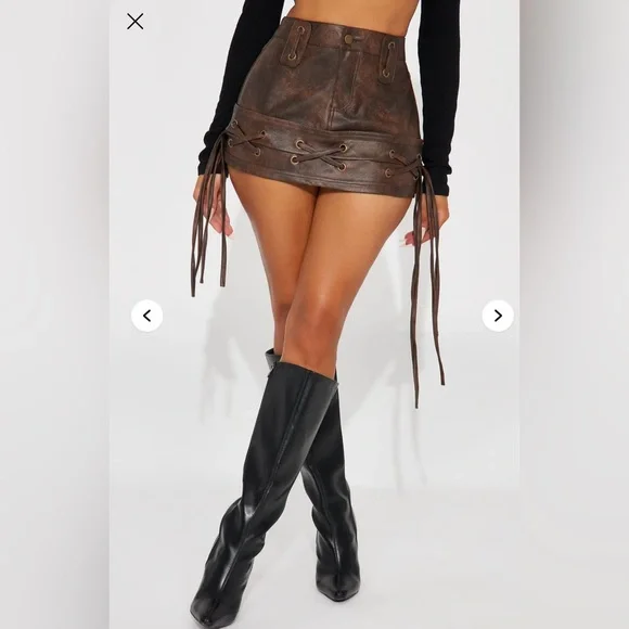 Faux Leather Skirt - Picture 1 of 2